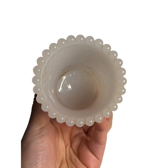 VTG HOMCO Hobnail White Milk Glass Votive Candle Holders Set-2 Diamond Textured - Picture 6 of 10